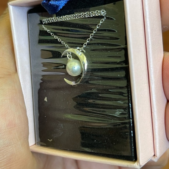 Pearl Necklace with Chain Sterling Silver - Picture 6 of 7